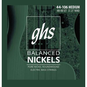 CORDE POUR INSTRUMENT GHS 4M-NB - Jeu de cordes guitare basse - Balanced Nickel - Medium 44-106