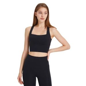 Generisch Soutien-gorge De Sport Pour Femme Avec Dos Croisé Pour Femme, Soutien-gorge Rembourré à Bretelles Criss-crop Pour Yoga, Entraînement, Fitness, Rouge, M