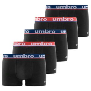 BOXER - SHORTY Umbro Boxer homme 100% coton, caleçon homme hypoallergénique, doux et naturel, (Lot de 5) - noir