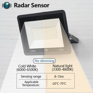 PROJECTEUR EXTÉRIEUR PROJECTEUR EXTERIEUR,Radar Sensor-20W-Cold White(6