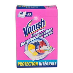 Lingettes Anti-Décoloration Vanish - Lot De 3x44 Lingettes Sécables - Capture Les Couleurs Qui Dégorgent