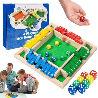 Shut The Box, Jeux en Bois avec 8 dés, pour 2-4 Joueurs, Jeu de Plateau Shut The Box, Jeux en Bois avec 8 dés, pour 2-4 Joueurs, Jeu de Plateau