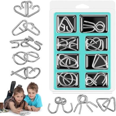 Jeu Réflexion QI 12 Casse-tête Métal – Jeu De Réflexion Et Casse-tête Cérébral Pour Enfants Et Adultes – Idée Cadeau Originale
