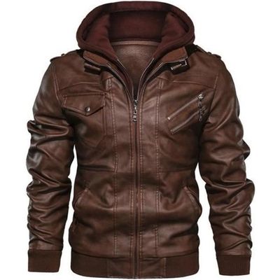 Veste simili cuir capuche homme deals