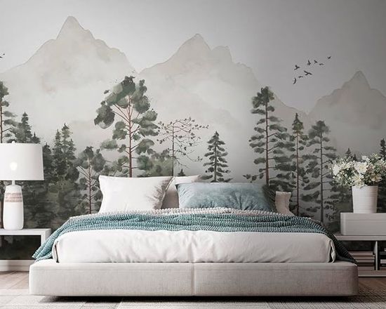 Papier Peint Panoramique 3D Arbre De Montagne Q5246 - Autocollant Mural