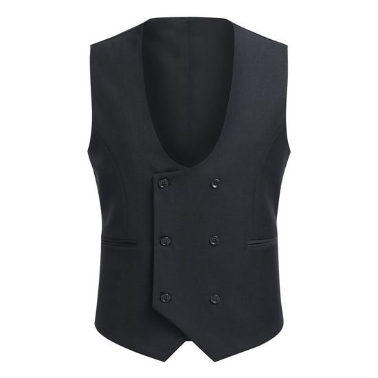Gilet élégant Pour Homme – Coupe Ajustée, Double Boutonnage, Motif Uni, Idéal Pour Un Style Vintage Chic