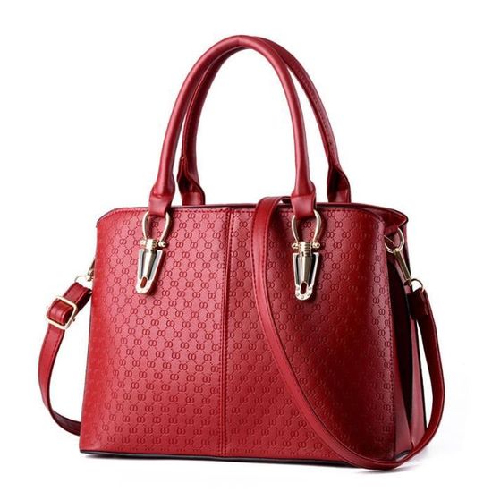 Sac Rouge Marque Sac à main cuir femme de marque rouge Haut qualité Nouvelle Mode heb129 ...