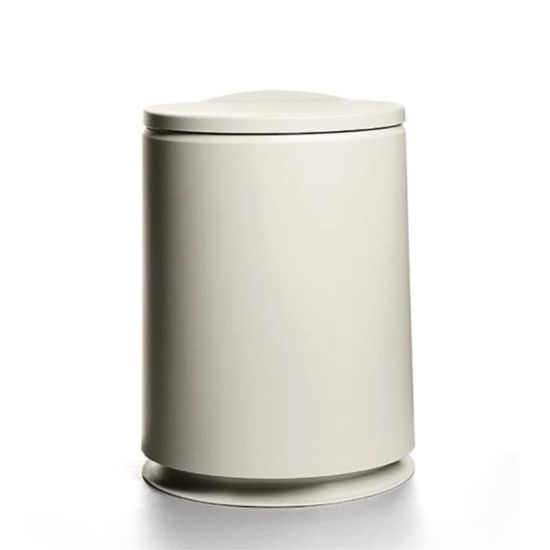 Petite Poubelle à Pédale 3 Litres Couleur Crème - Acier Inoxydable - Pour Salle De Bain Ou Cuisine - Design Compact