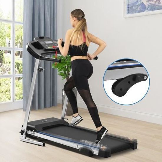 COSTWAY Tapis de Course Pliable APP Contrôle 0,96-12 km/h Bluetooth 12