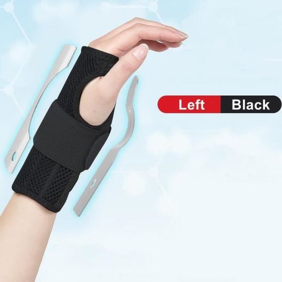 2 Pièces Attelle Poignet Droit Élastique Réglable Noire - Support Poignet Pour Sport Et Quotidien