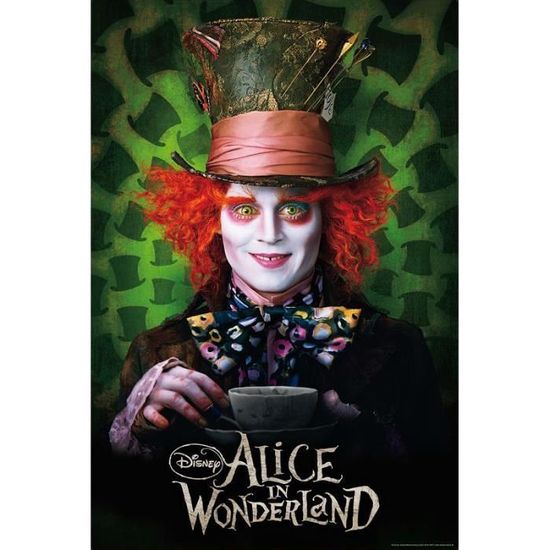 Poster alice au pays des merveilles Hutmacher (Johnny Depp) Cdiscount Maison