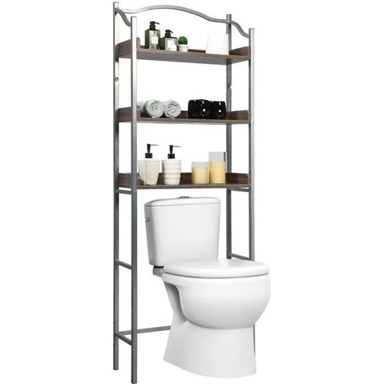 Étagère De Salle De Bain Ajustable - Rangement Au-Dessus Du Lave-Linge/Toilettes, 2 Niveaux, Ivoire