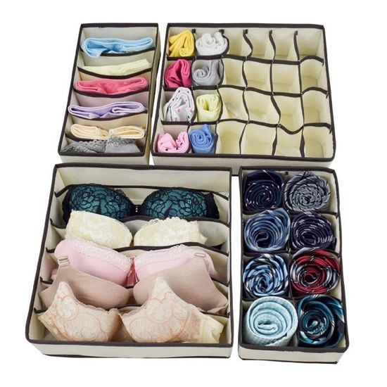 Chiffonier Avec 8 Paniers En Osier Et Bois De Paulownia Blanc Et Brun | Maisons Du Monde