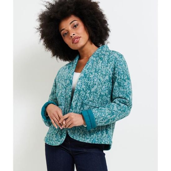 GRAIN DE MALICE Veste matelassee reversible femme Bleu Cdiscount Pret a Porter