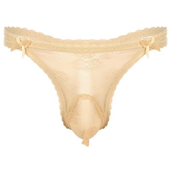Slip String Sexy Pour Hommes - Dentelle Transparente - Taille Grande - Neuf Avec étiquettes