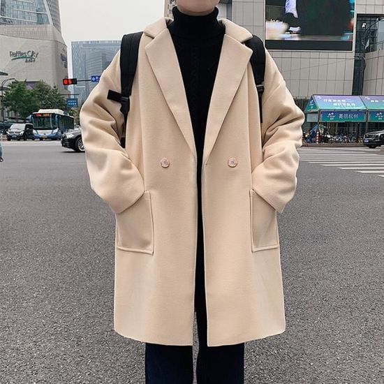 Manteau Long Pour Homme - Veste à Revers - Trenchcoat Vintage - Coupe-vent - Casual - Parka D'extérieur - Cardigan - Veste Demi-saison - Manteau D' Hiver Classique