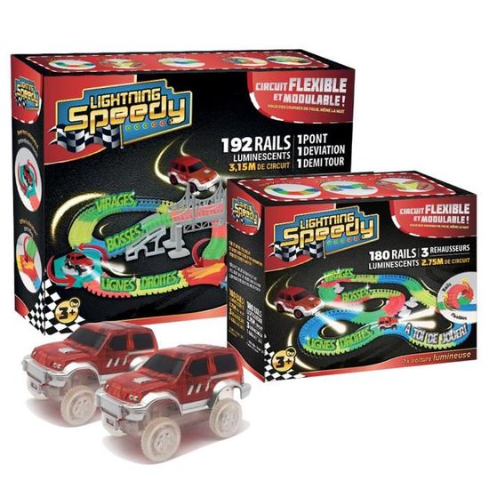 Jouet Nocturne Lumineux Circuit De Voiture Lightning Speedy 150