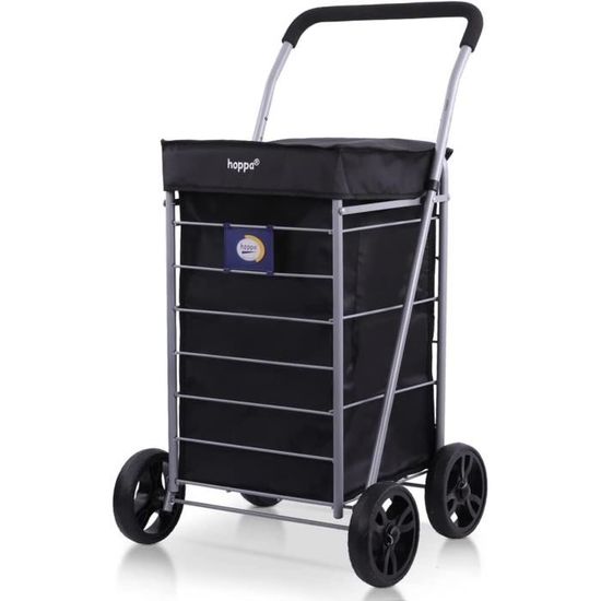 Chariot De Courses Pliable Hoppa - Léger (1,8 Kg), Grande Capacité 57L, Sac Imperméable, Roues Amovibles