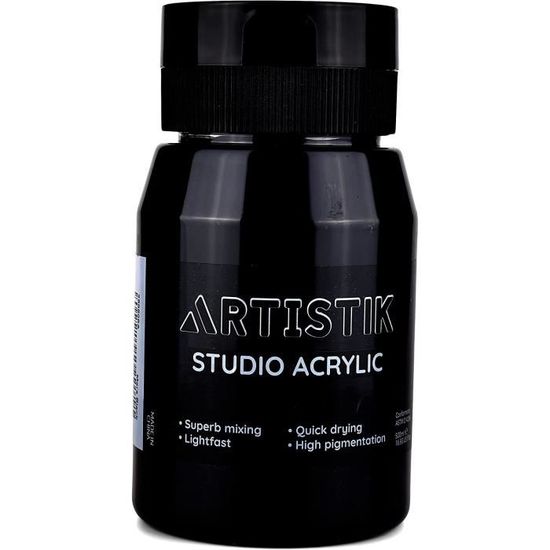 Pot De Peinture Acrylique ARTISTIK 500 Ml - Haute Pigmentation, Couleurs Vives Pour Toile, Bois Et Plus