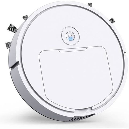 Générique Robot Aspirateur, Balayage Automatique Robot Aspirateur avec Balai, Navigation Intelligente, Evitement d'obstacles, Ultra - Mince et Silencieux, Adapté au des Sols Durs et Mous (Blanc