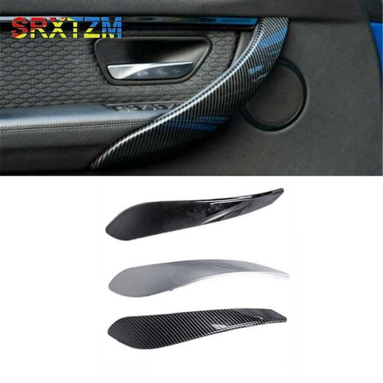 Poignées De Porte Intérieures Pour BMW Série 3/4/GT (F30, F31, F32, Etc.) - Revêtement Carbone Look, Protection Anti-rayures - Lot De 2