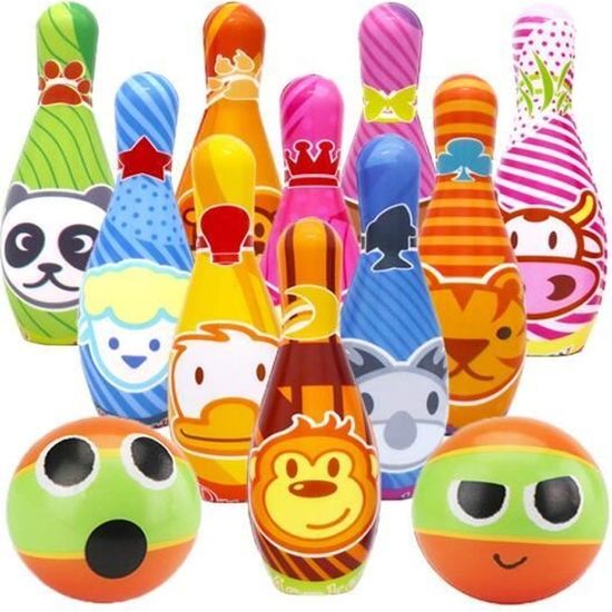 Jeux De Quilles 10 Quilles Et 2 Balles En Mousse Bowling - Jeux & Jouets