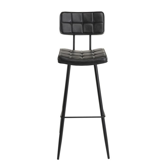 MACABANE AUGUSTIN - Lot de 2 tabourets de bar James noir hauteur dassise 80cm MACABANE AUGUSTIN - Lot de 2 tabourets de bar James noir hauteur dassise 80cm