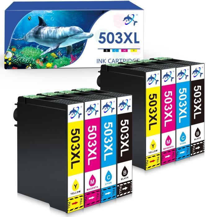 Cartouches d'Encre FINEST-4U 503 XL Compatible avec Epson 503 XL Epson  503XL Lot de 8 ( 2 Noir + 2 Cyan + 2 Magenta + 2 Jaune ) - Cdiscount  Informatique