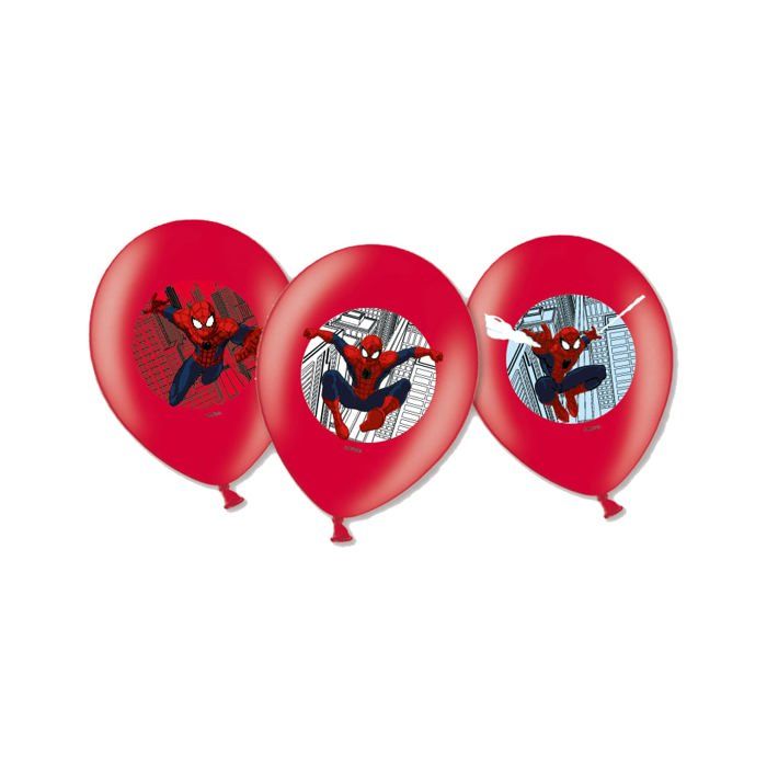 Ballons de baudruche anniversaire : 6 ballons Spiderman