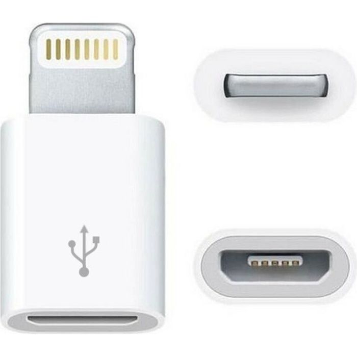 Convertisseur adaptateur universel micro USB vers Lightning pour iPhone téléphone portable iPod iPad Blanc