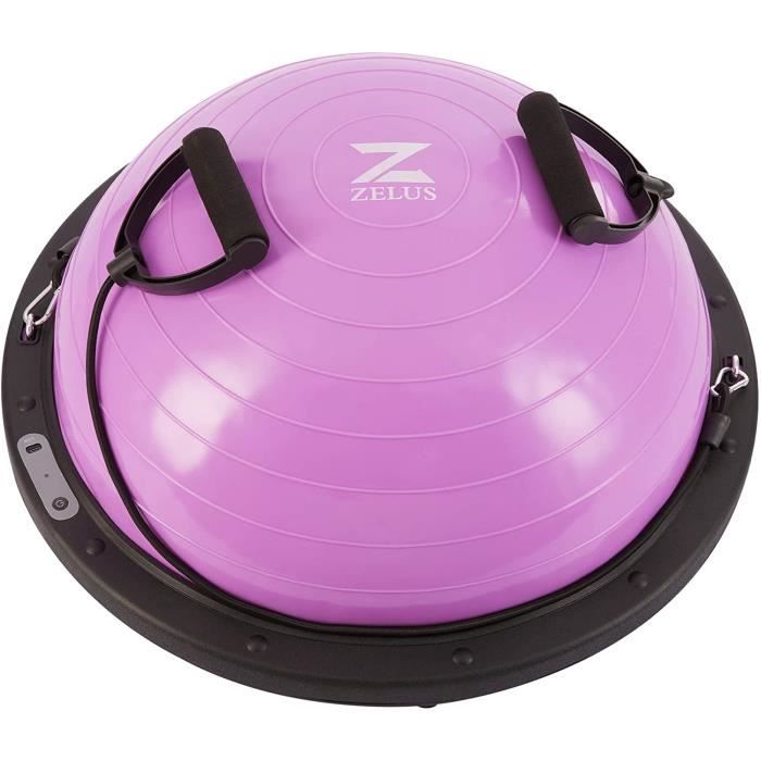60 cm Balance Trainer Gonflage Automatique Ballon d'Équilibre Électrique Demi-Ballon Automatique d'Entraînement Câbles de Résistance
