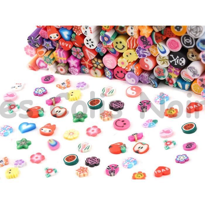 Lot de 100 Canes Cannes FIMO Ongles Nail