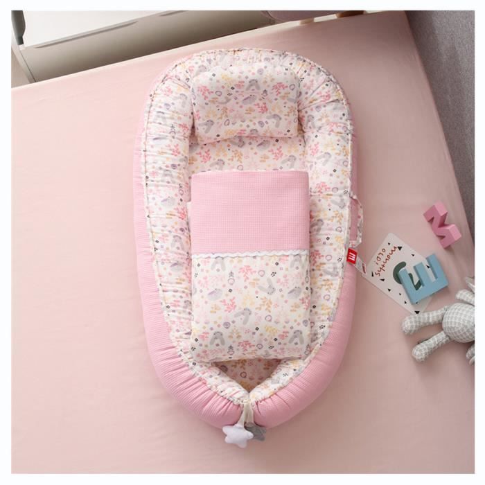 Kit Lit Bébé 3 Pièces, Reducteur De Lit Bebe Portable,Cocon De Sommeil Pour Baby,Bégonia,50cmx85cm