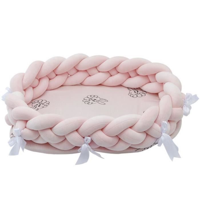 Réducteur de Lit Bébé Nid de Sommeil Portable Tour de Lit Amovible Couffin de Voyage Pour Nouveau-né Nest Coussin Rose