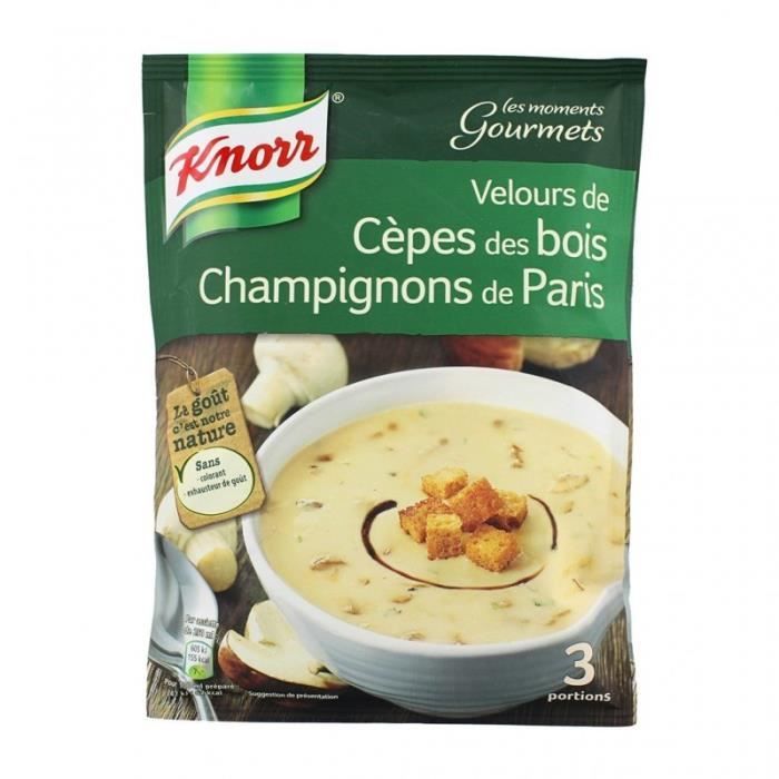 Knorr Les Moments Gourmets Velours de Cèpes des Bois Champignons de Paris 91g (lot de 6)
