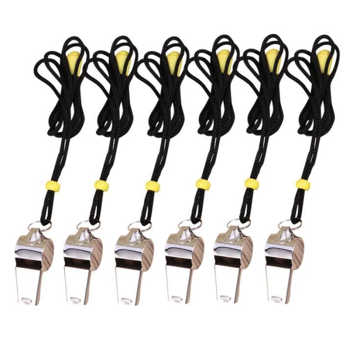 6 pièces sifflets bruyants en métal de formation de premiers soins avec CARABINER - DEGAINE - BELAYER - DESCENDER - CORNER