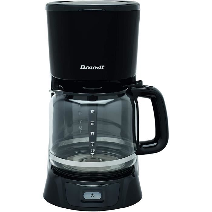 Brandt CAF1318 – Cafetière Filtre Électrique – Capacité 18 Tasses – Réservoir 1,8L – Verseuse en Verre — Fonction Maintien au Chaud