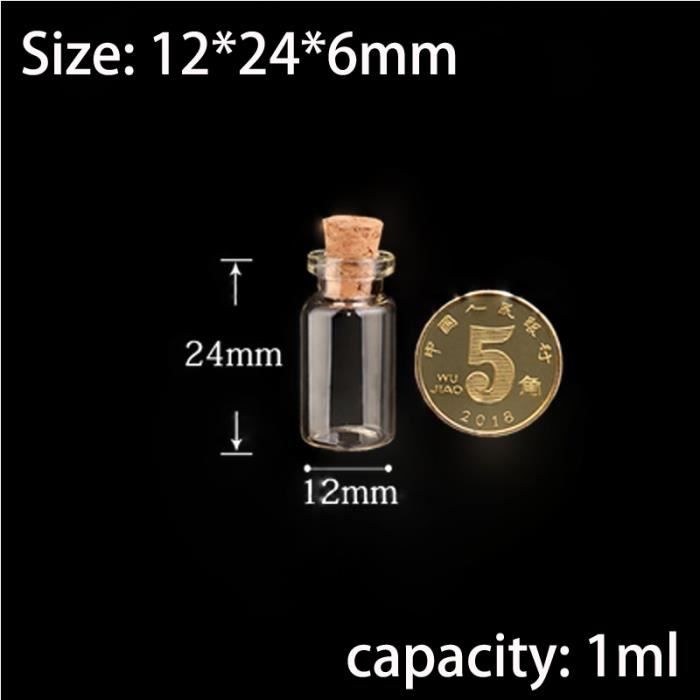BOUTEILLE - FLACON - FLACON-POMPE 10 pièces 0.5-1-1.5-2-2.5-5 ml conteneurs de stockage en verre vide clair petites fioles - 1ml