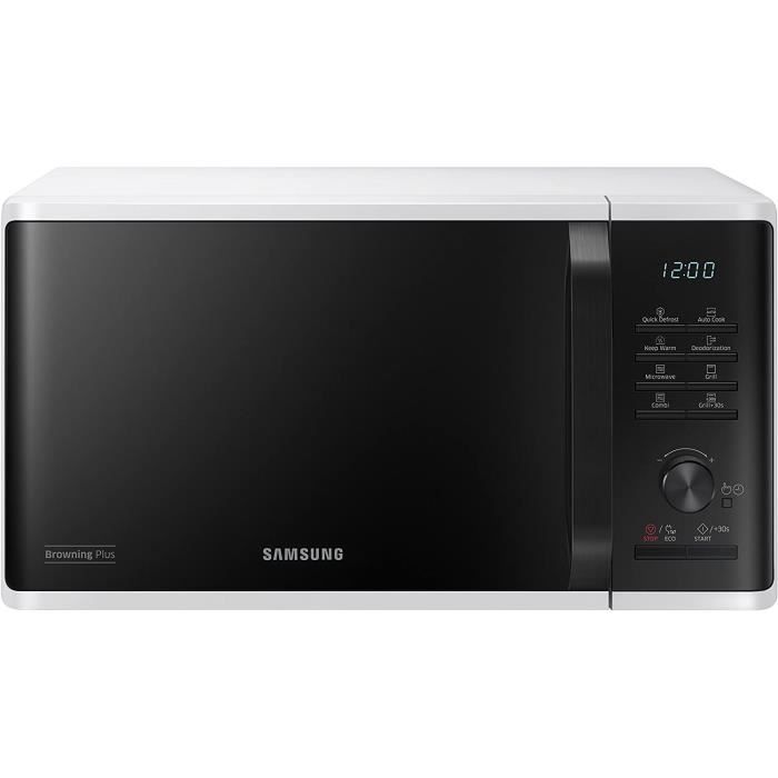 Samsung mg23 K3515aw/et micro-ondes avec grill 23 litres, 1100+800 Watt