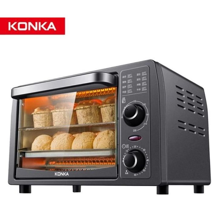 KONKA MINI FOUR 13L multifonctionnel ménage four électrique 1200W cuisson/fruits secs/Barbecue pain cuisson
