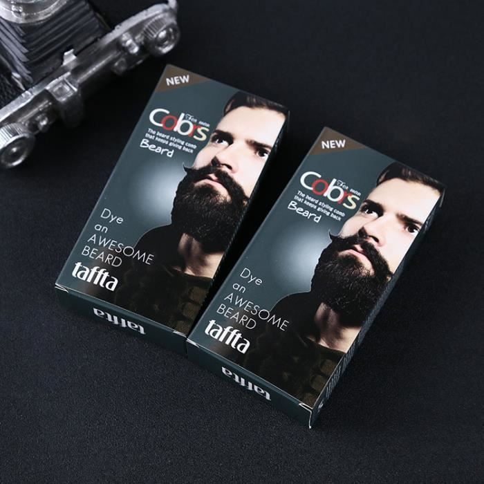 Moustache & Barbe Teinture Crème Teintée Noire Couleur Naturelle avec 1 Paire de Gants Jetables Noir A 30 ml