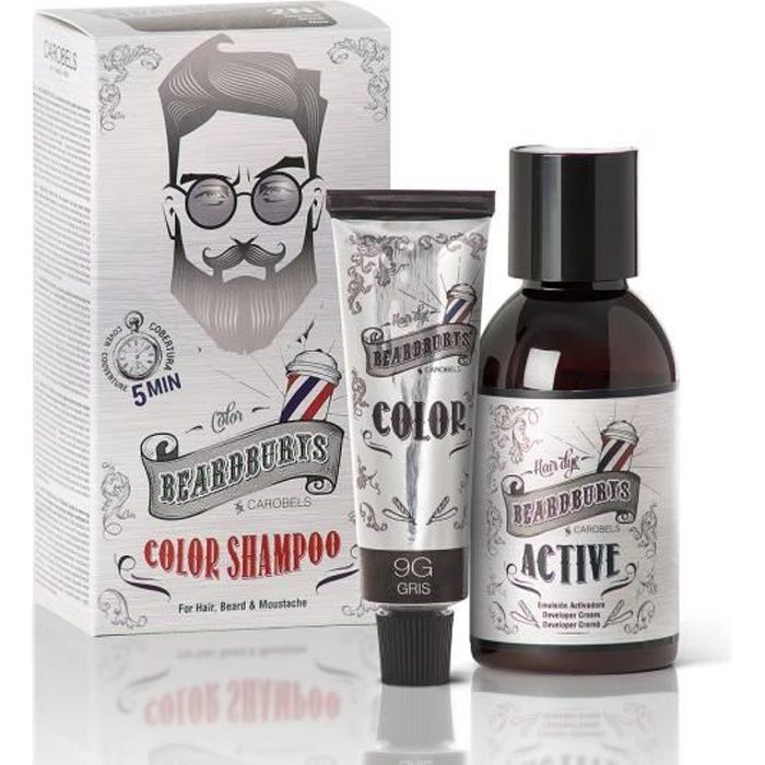 Coloration pour cheveux, barbe et moustache Gris 45ml - BeardBurys - Homme