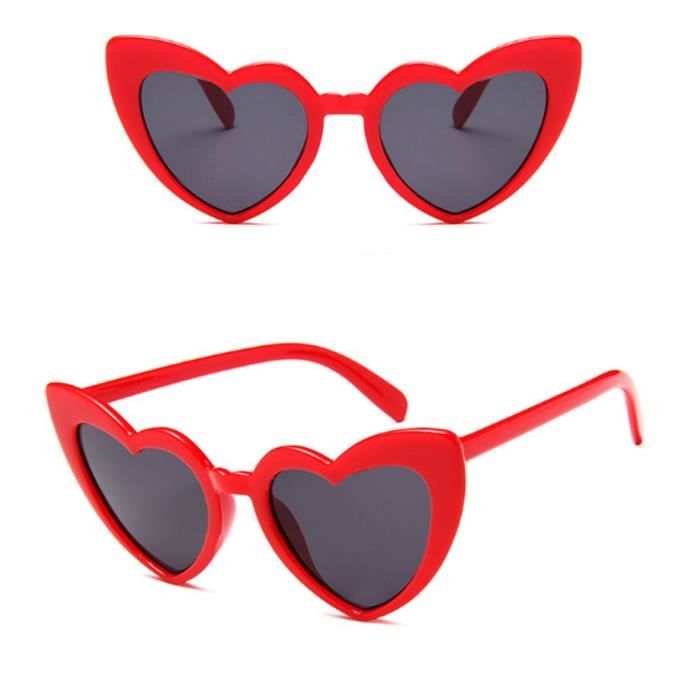 Lunettes de Soleil adulte,SEKINEW lunettes de soleil love en forme de cœur, tendance mignonne, montures de conducteur - Type Rouge