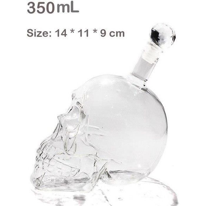Carafes vin,UNTIOR bouteille de Vodka 550-1000ML avec crâne, forme de tête de mort créative, décanteur pour vin - Type 350ml