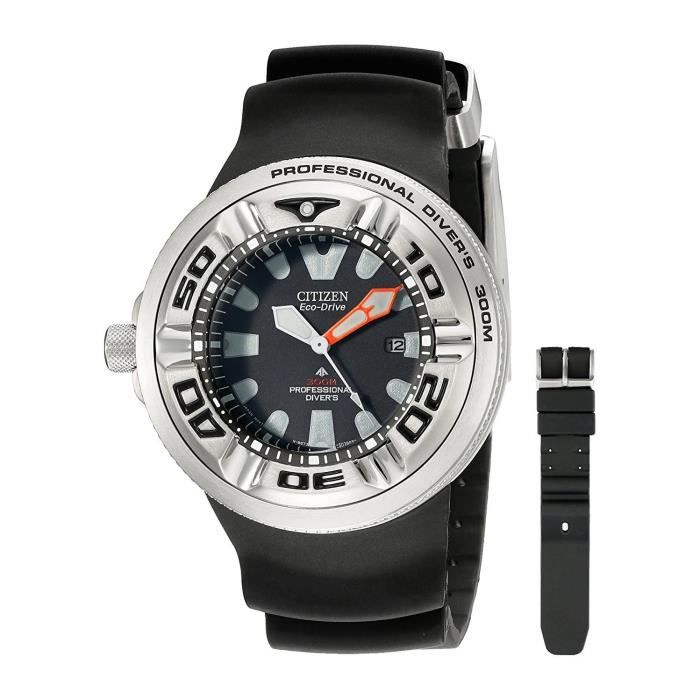 Citizen Homme 48mm Bracelet Caoutchouc Noir Quartz Montre BJ8050-08E
