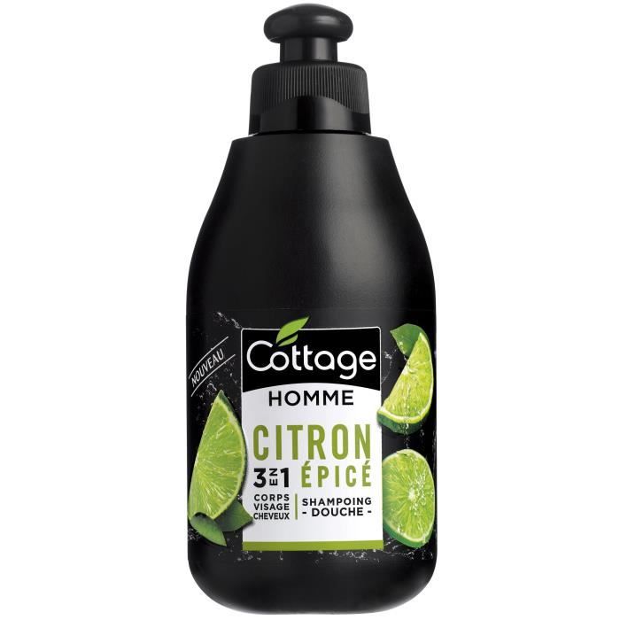 COTTAGE Shampoing douche 3en1 - Citron épicé - 250 ml