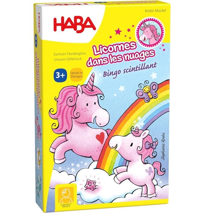 HABA - Licornes dans les nuages - Bingo scintillant - 3 ans et plus, 303648