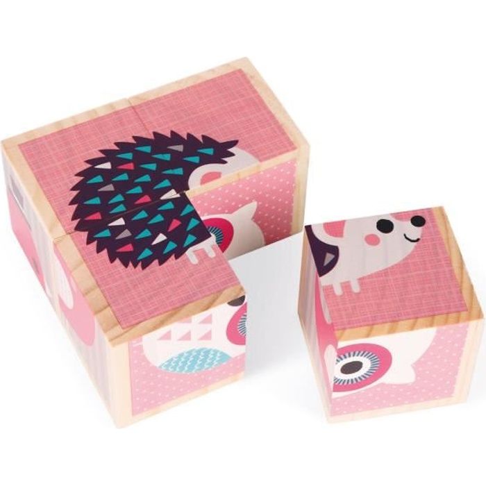 Cubes en bois : Mes Premiers Cubes : Bébés Animaux aille Unique Coloris Unique