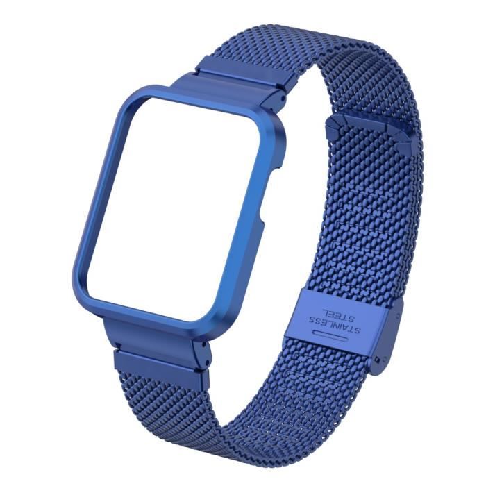 Bracelet Compatible avec Xiaomi Mi Watch Lite/Redmi Watch,Bracelet de Montre en Acier Inoxydable Tissé en Maille, bleu