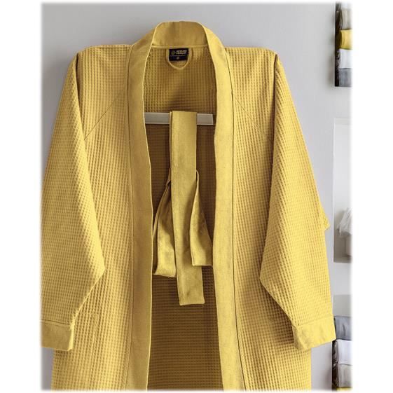 Peignoir kimono Polygones (6 coloris) L Gris Obscur